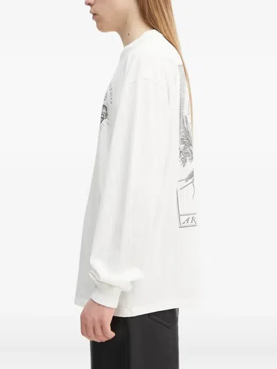 Aries Ex Amino Long-sleeve T-shirt In White