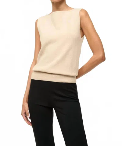 Staud Rocki Sleeveless Sweater In Stone