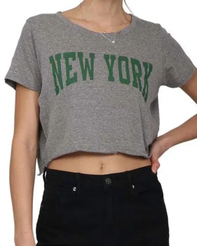 Prince Peter New York Triblend Cropped Tee In Grey In Gray