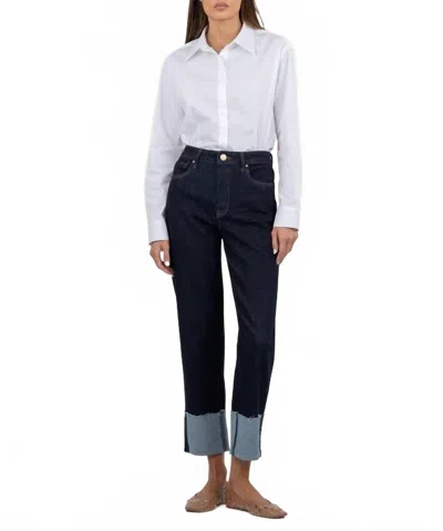 Kut From The Kloth Women's Fay High Rise Straight Leg In Kindled W/euro Base Wash