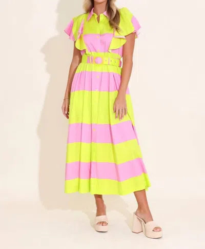 Alden Adair Rose Dress In Cabana In Yellow