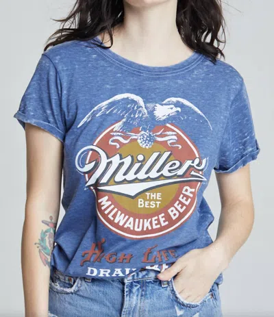 Recycled Karma Miller High Life Tee In Navy In Blue