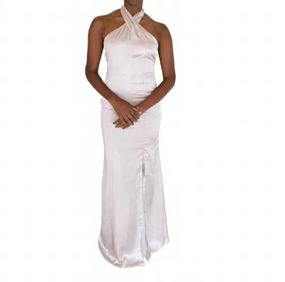 Sugarlips Popping Floor Length Dress In Champagne In White