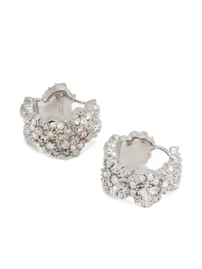 Jil Sander Zircon-embellished Hoop Earrings In Metallic