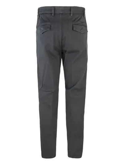 Eleventy Black Cotton Trousers In Gray