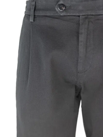 Eleventy Black Cotton Trousers In Gray