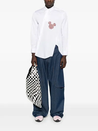 Comme Des Garçons Shirt Poplin Mickey Digital Shirt In White