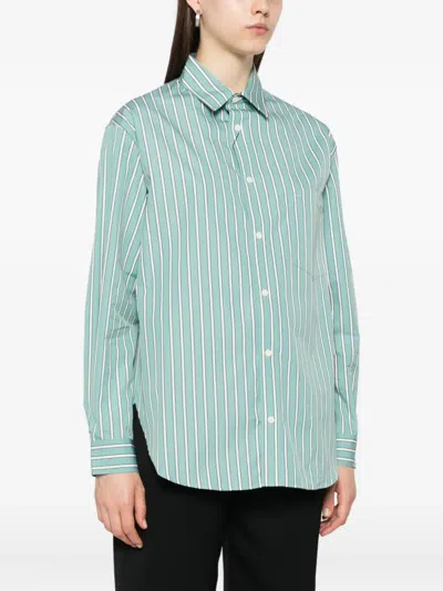 Matteau Striped Shirt In Green