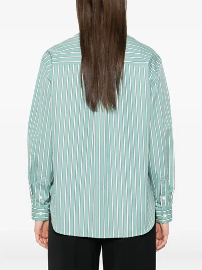 Matteau Striped Shirt In Green