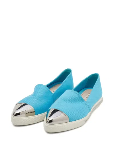 Pre-owned Miu Miu Metal-toe Canvas Sneakers