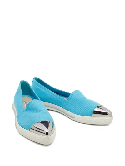 Pre-owned Miu Miu Metal-toe Canvas Sneakers