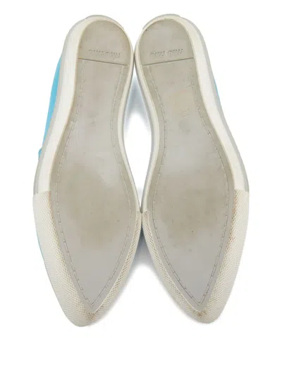 Pre-owned Miu Miu Metal-toe Canvas Sneakers