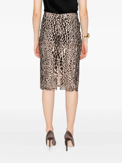 Tom Ford Leopard-print Lace Skirt