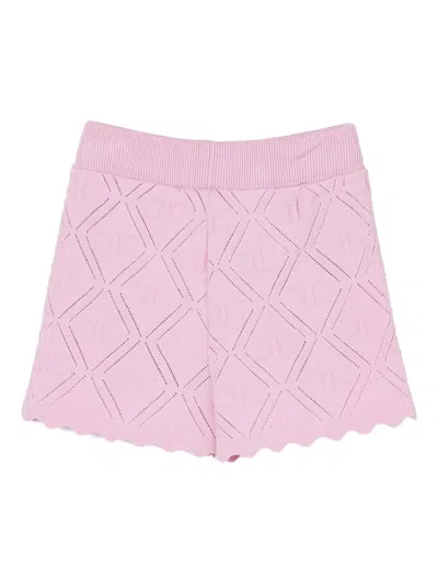 Elisabetta Franchi Diamond-pattern Shorts In Pink