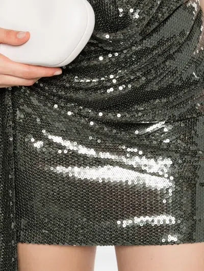 Alex Perry Sequin-embellished Halterneck Mini Dress In Green