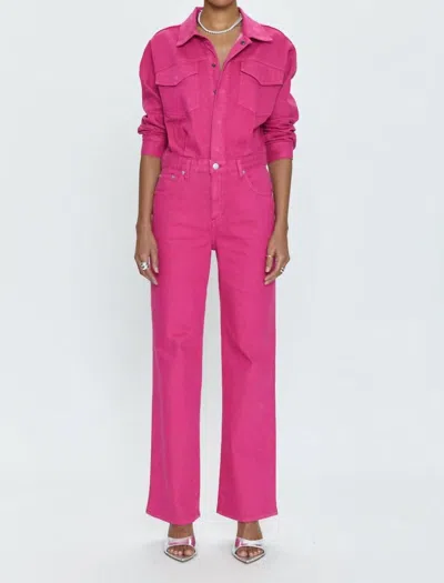 Pistola Nikkie Long Sleeve Jumpsuit In Pink Garnet