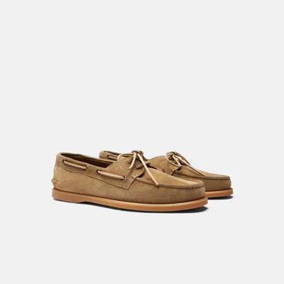 Scarosso Morgan Round-toe Lace-up Boat Shoes In Brown