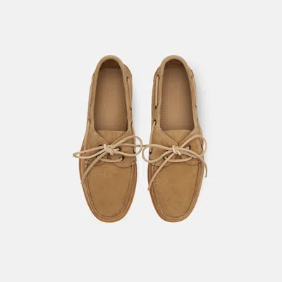 Scarosso Morgan Round-toe Lace-up Boat Shoes In Brown