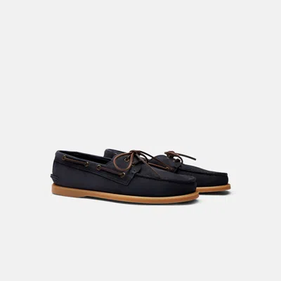 Scarosso Morgan Round-toe Lace-up Boat Shoes In Brown