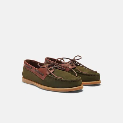 Scarosso Morgan Round-toe Lace-up Boat Shoes In Brown