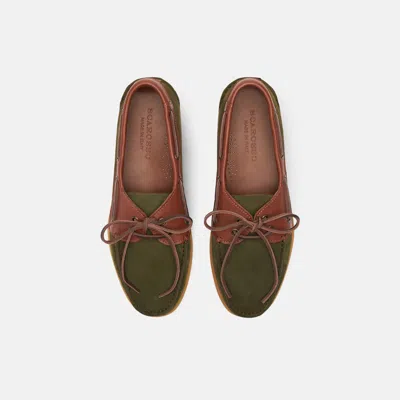 Scarosso Morgan Round-toe Lace-up Boat Shoes In Brown