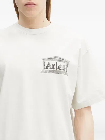 Aries Ancient Temple Print T-shirt In White