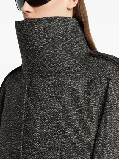 Courrèges Oversized-collar Cropped Jacket In Gray