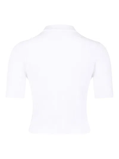 Balmain Crewneck Ribbed Cardigan Short Sleeves In White