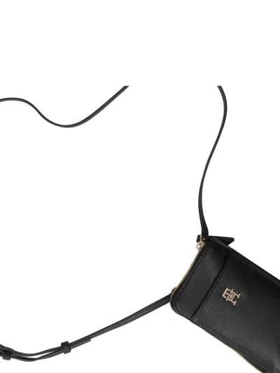 Tommy Hilfiger Logo-plaque Zip-top Phone Bag In Black