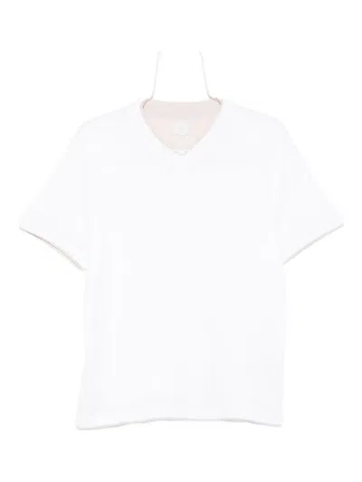 Eleventy V-neck Cotton T-shirt In White