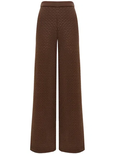 12 Storeez Pointelle-knit Wide-leg Trousers