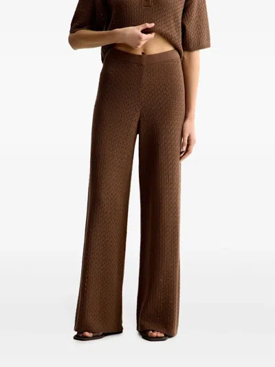 12 Storeez Pointelle-knit Wide-leg Trousers