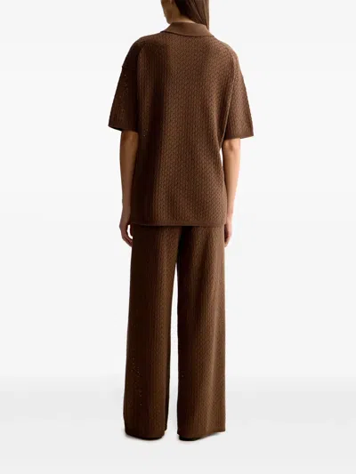 12 Storeez Pointelle-knit Wide-leg Trousers