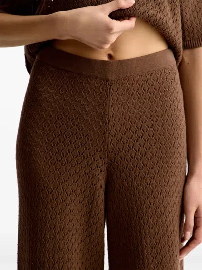 12 Storeez Pointelle-knit Wide-leg Trousers