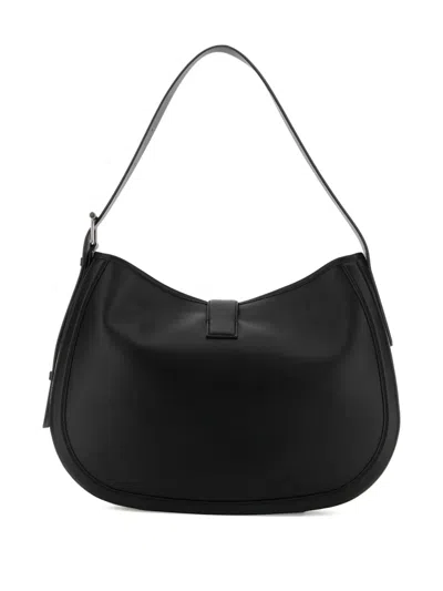Alexander Mcqueen T-bar Buckle-fastening Leather Shoulder Bag In Black