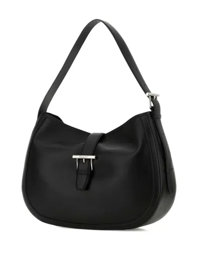 Alexander Mcqueen T-bar Buckle-fastening Leather Shoulder Bag In Black