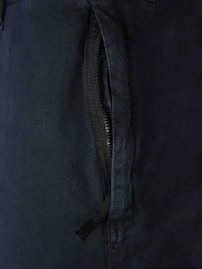 Stone Island Cotton Trousers With Logo In Black