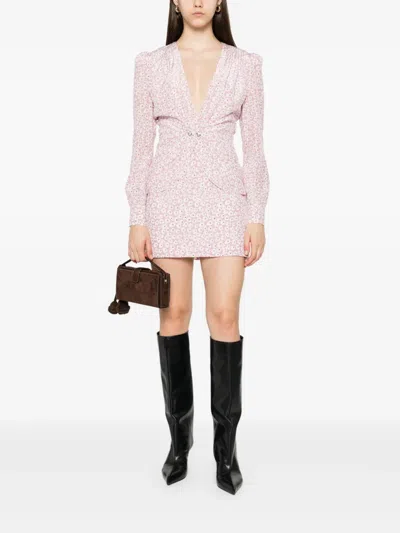 Alessandra Rich Floral-print Minidress - Women's - Polyester/silk In Pink