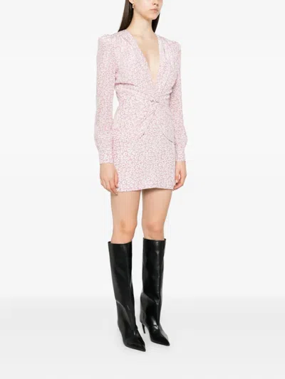 Alessandra Rich Floral-print Minidress - Women's - Polyester/silk In Pink
