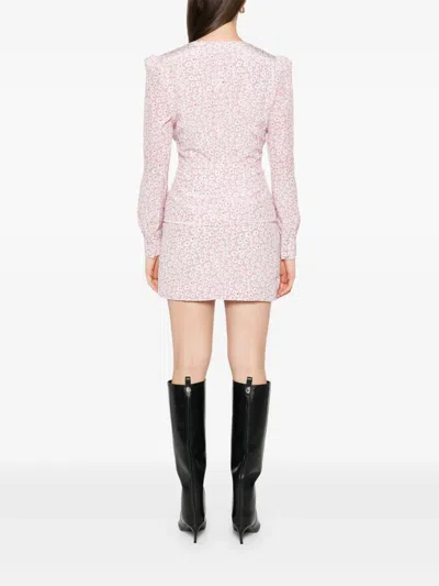 Alessandra Rich Floral-print Minidress - Women's - Polyester/silk In Pink