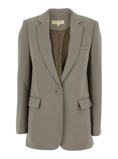 Michael Kors 1 Bttn Mensy Blazer In Gray