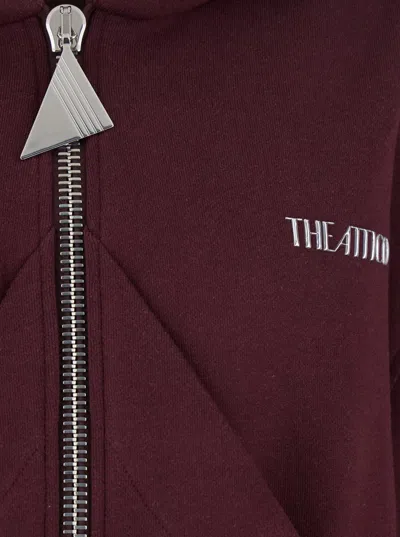 Attico Double American Fleece Sweatshirt In Burgundy
