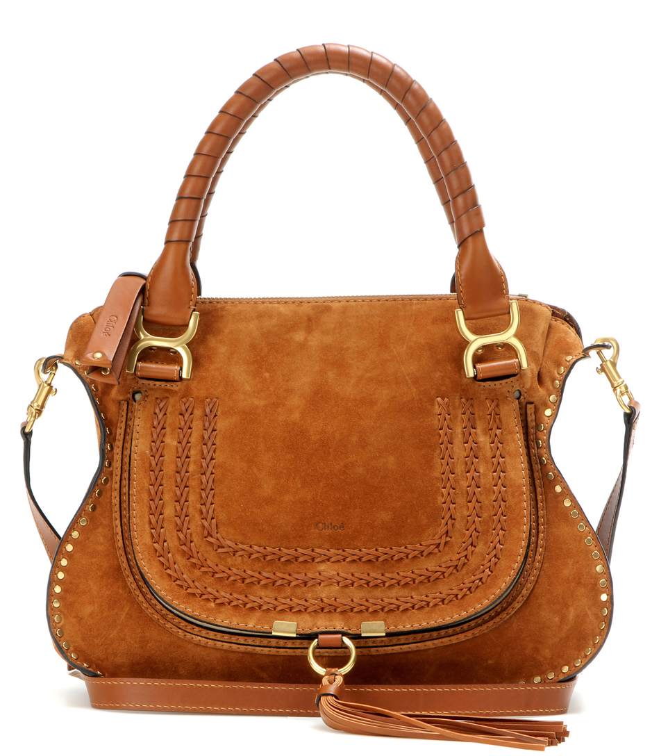 Chloé Marcie Medium Suede Shoulder Bag In Caramel ModeSens