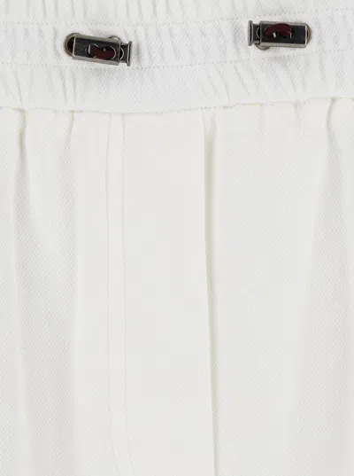 Brunello Cucinelli Hose Mit Elastischem Bund In White