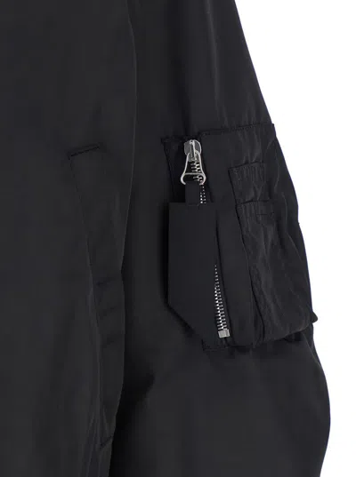 Attico Padded Nylon Oversized Bomber Jacket In Black