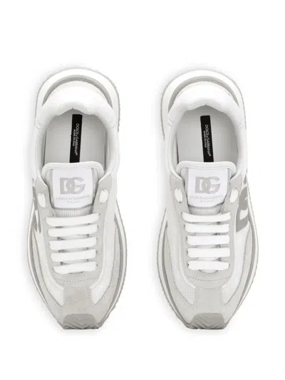 Dolce & Gabbana Dg Cushion Mixed-material Sneakers In Gray