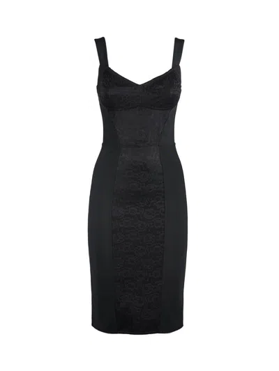 Dolce & Gabbana A Dress With A Girdle And Breast. In Black