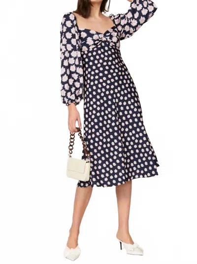 Sachin & Babi Melody Floral Crepe Midi Dress In Navy In Black