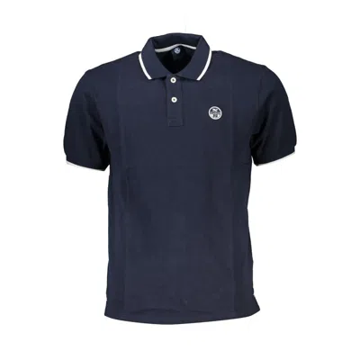 North Sails Blue Cotton Men Polo Shirt In Blue