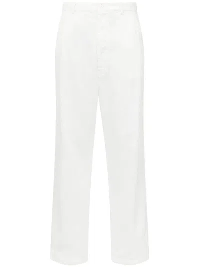 Mm6 Maison Margiela Mid-rise Straight-leg Trousers In White